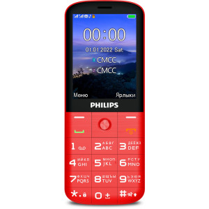Мобильный телефон Philips E227 Xenium 32Mb красный моноблок 2Sim 2.8